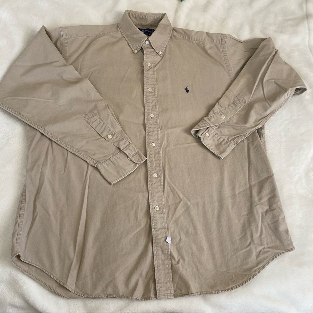 Ralph Lauren Men's Tan Button Down Shirt